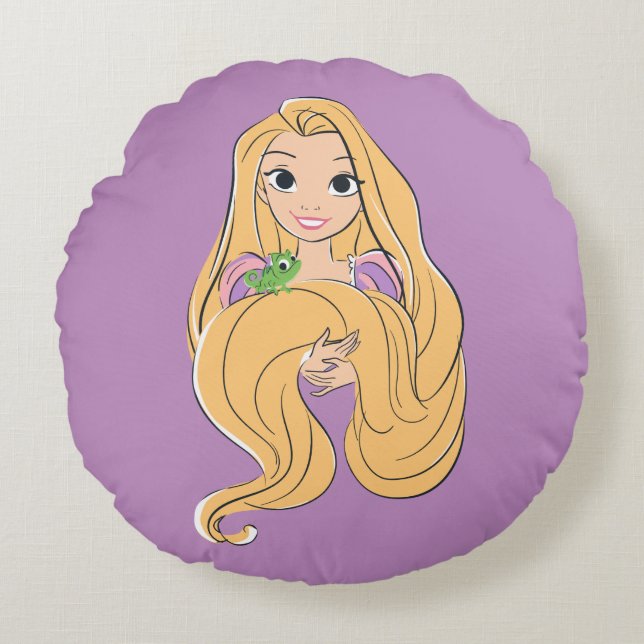 Rapunzel & Pascal Magic Moment Round Pillow (Front)