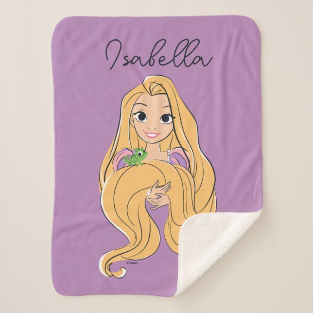 Rapunzel & Pascal Magic Moment Sherpa Blanket (Front)