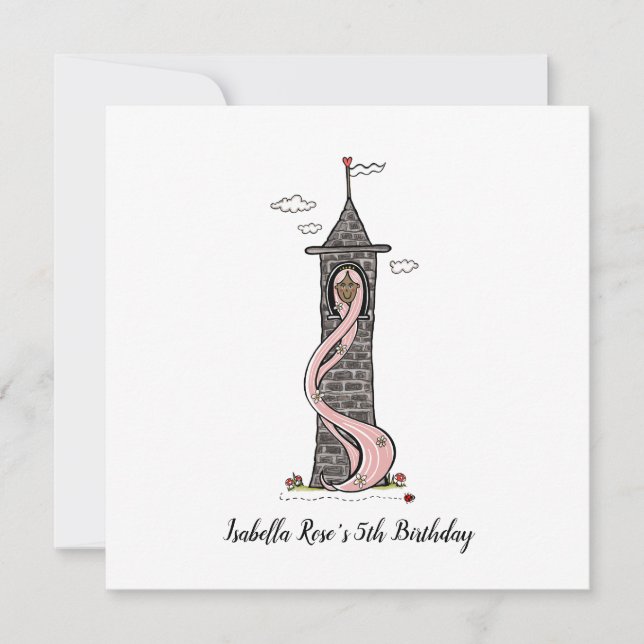 Rapunzel Princess Dark Skin Tone Party Invite (Front)