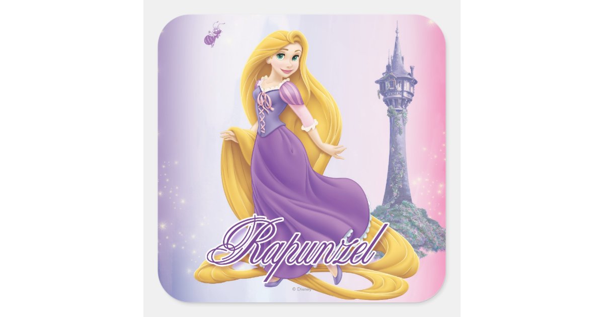 Rapunzel Princess Square Sticker | Zazzle