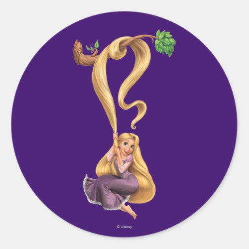 Rapunzel Swinging from Branch 2 Classic Round Sticker