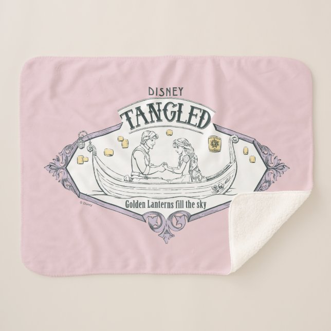 Rapunzel | Tangled Golden Lanterns Fill the Sky Sherpa Blanket (Front (Horizontal))