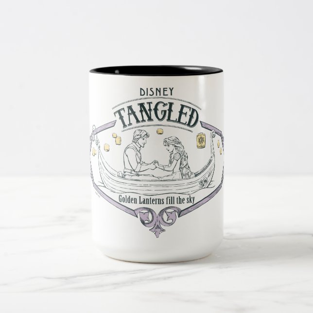 Rapunzel | Tangled Golden Lanterns Fill the Sky Two-Tone Coffee Mug (Center)