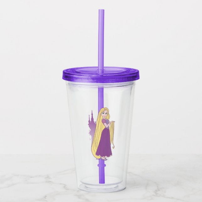 Rapunzel & Tower Graphic Acrylic Tumbler (Front)