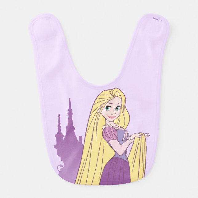 Rapunzel & Tower Graphic Baby Bib (Front)