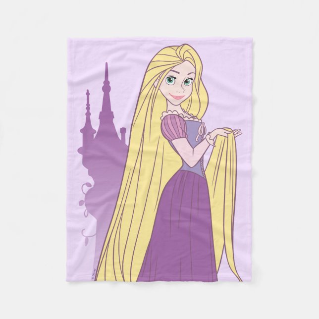 Rapunzel & Tower Graphic Fleece Blanket (Front)