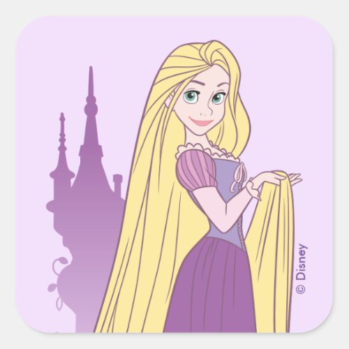 Rapunzel  Tower Graphic Square Sticker