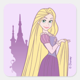 Rapunzel & Tower Graphic Square Sticker
