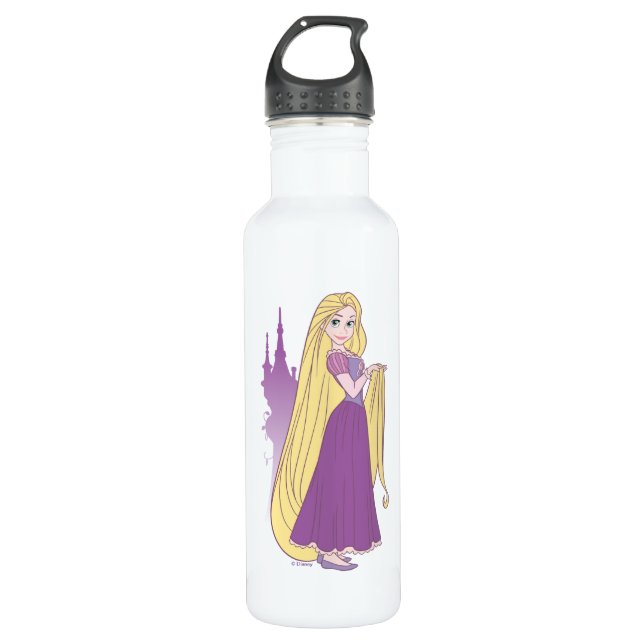 Rapunzel & Tower Graphic Stainless Steel Water Bottle (Front)