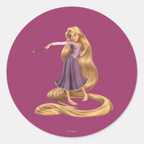 Rapunzel with Paintbrush 2 Classic Round Sticker