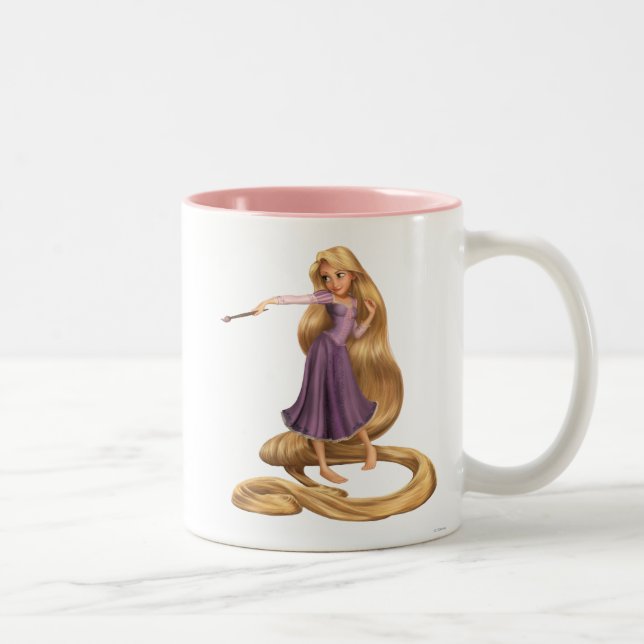 Rapunzel with Paintbrush 2 Two-Tone Coffee Mug (Right)