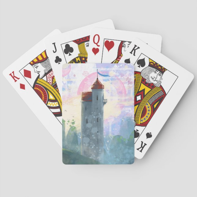 Rapunzel's Tower at Sunrise Poker Cards (Back)