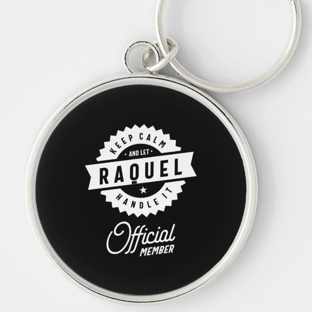 Raquel Personalized Name Birthday Gift Keychain (Front)