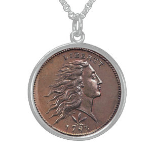 Rare 1793 U.S. Penny Sterling Silver Necklace