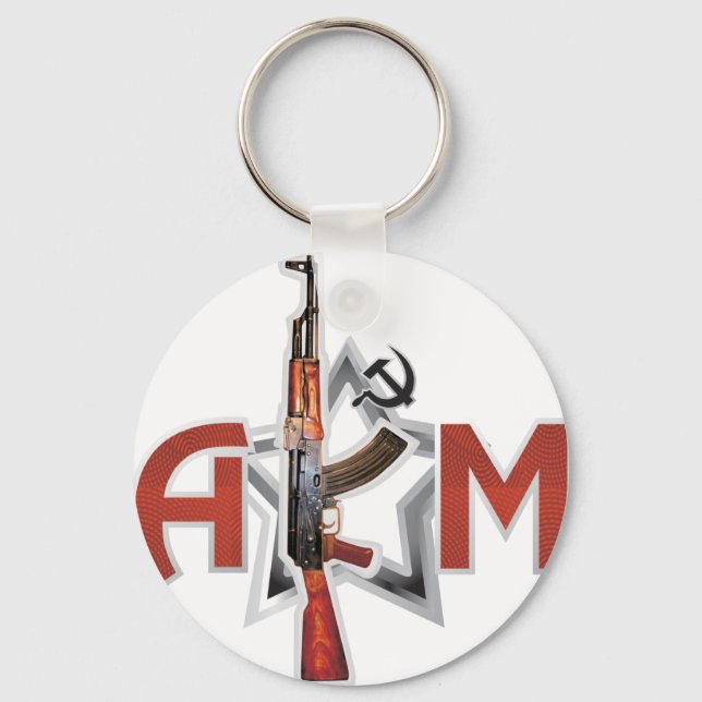 RARE AK-47 AKM ARMY KALASHNIKOV GUN MILITARY KEYCHAIN (Front)
