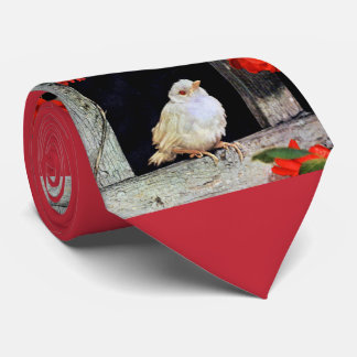 RARE albino robin bird Neck Tie