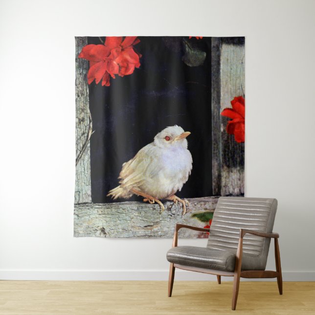 RARE albino robin bird Tapestry (In Situ)