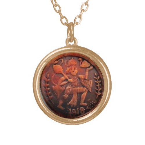 RARE ANCIENT 1818 HANUMAN COIN PENDANT