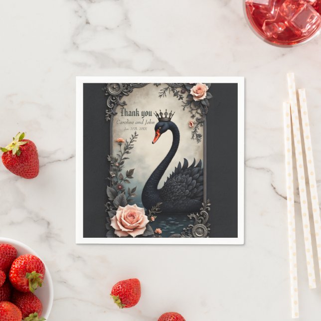 Rare as a black swan, timeless as true love.  napkins (Insitu)