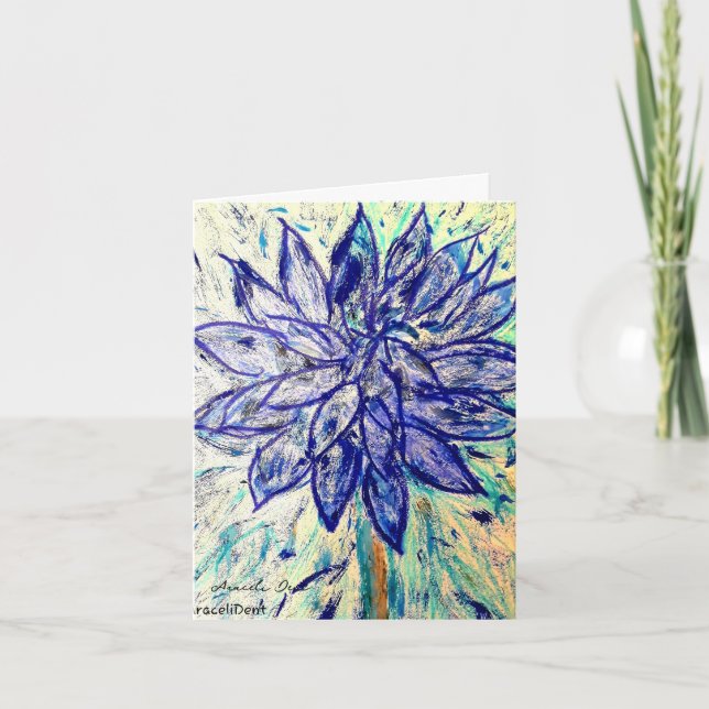 Rare Blue Dahlia  Card (Front)