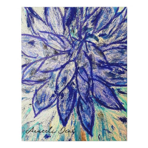 Rare Blue Dahlia Flower Faux Canvas Print