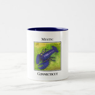 Rare Blue Lobster, Mystic Connecticut Two-Tone Coffee Mug
