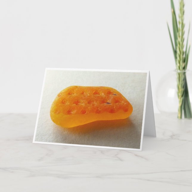 Rare Bright Orange Sea Glass with Texture Card (Front)