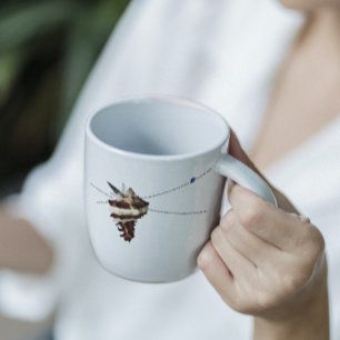 Rare butterfly on Murex seashell poem taking off Latte Mug