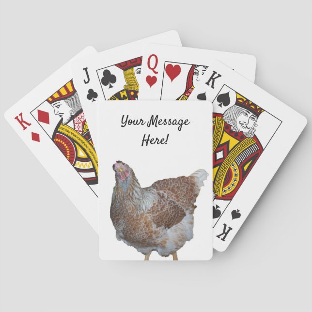 Rare Chicken Breed Blue laced Red Wyandotte Hen Poker Cards (Back)