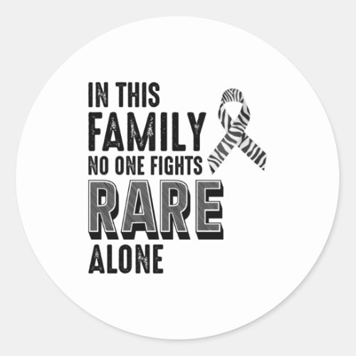 Rare Disease Awareness Day Zebra Ribbon Classic Round Sticker