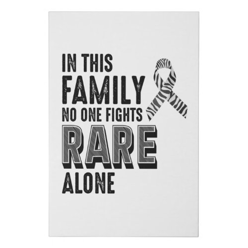 Rare Disease Awareness Day Zebra Ribbon Faux Canvas Print