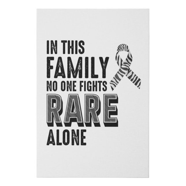 Rare Disease Awareness Day Zebra Ribbon Faux Canvas Print (Front)
