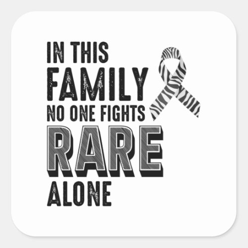 Rare Disease Awareness Day Zebra Ribbon Square Sticker