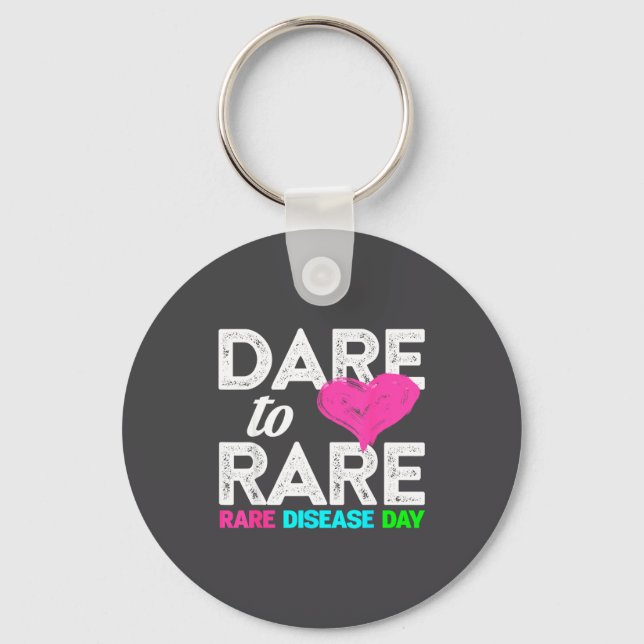 Rare Disease Awareness Shirt - Dare To Rare Diseas Keychain (Front)