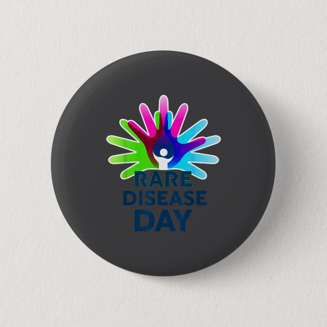Rare Disease Awareness Shirt - Rare Disease Day 20 Button (Front)