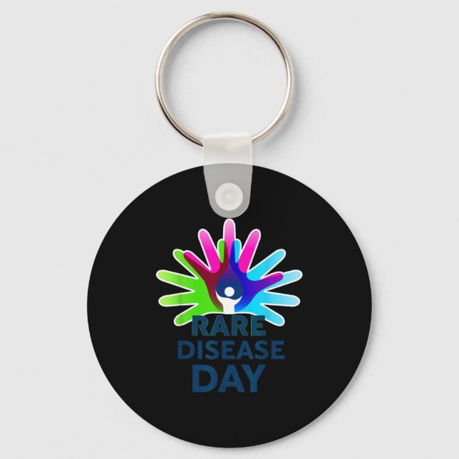 Rare Disease Awareness Shirt - Rare Disease Day 20 Keychain (Front)
