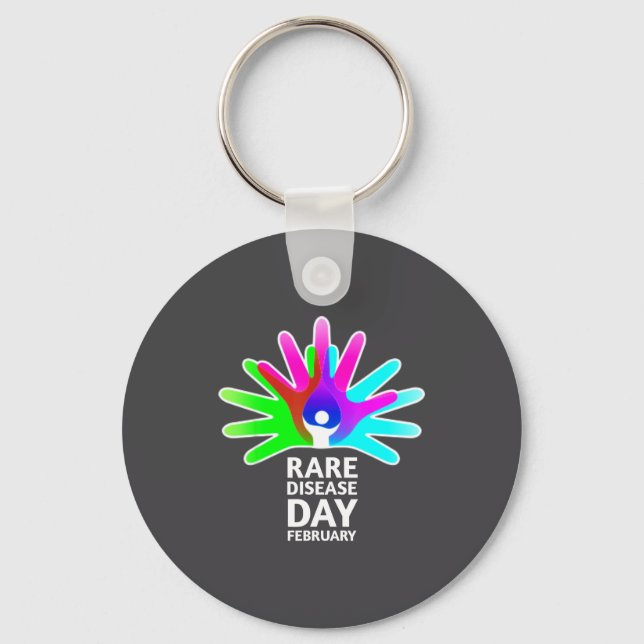 Rare Disease Awareness Shirt - Rare Diseases Day 2 Keychain (Front)