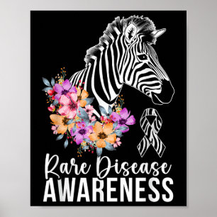 Rare Disease Awareness Zebra Rare Disease Warrior  Poster