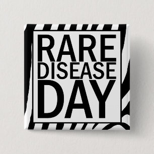Rare Disease Day button (zebra print)