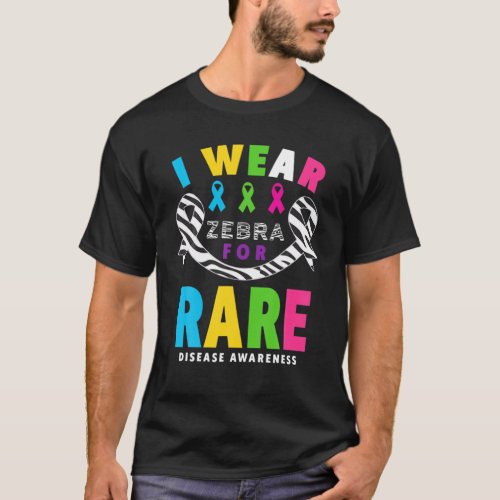 Rare Disease Day I Wear Zebra For Rare Disease Awa T_Shirt