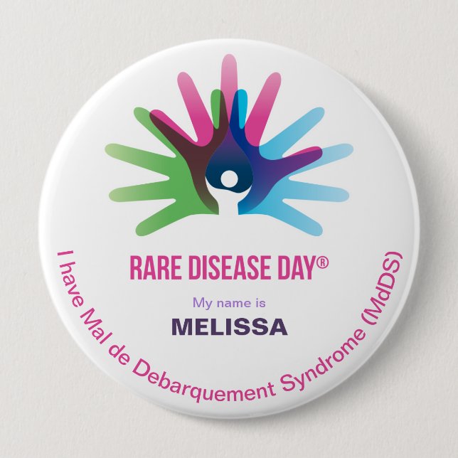 Rare Disease Day, Personalize All, Round Button (Front)