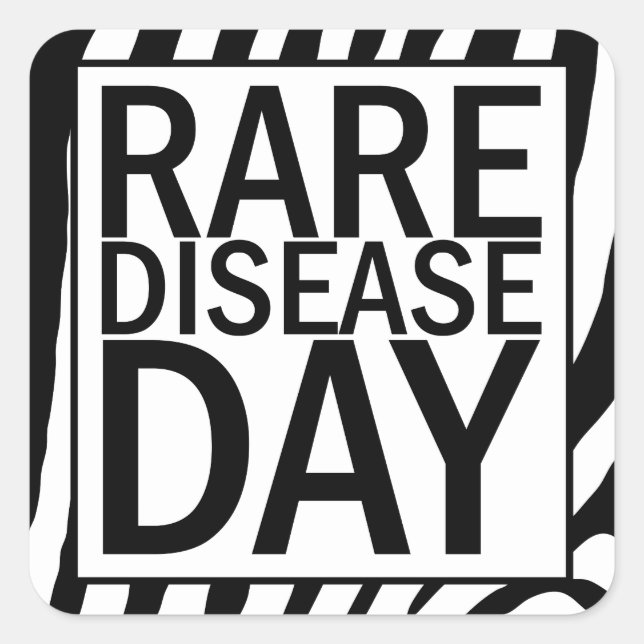 Rare Disease Day sticker sheet (zebra print) (Front)