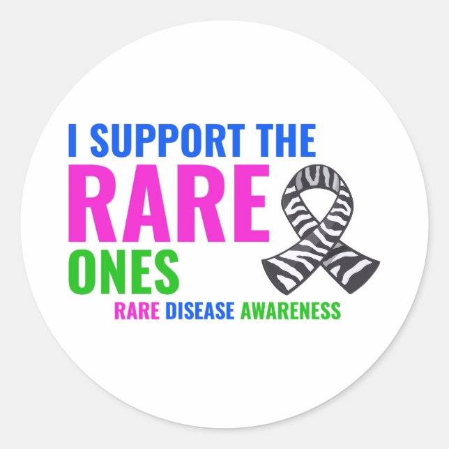Rare Disease Support Empowering Awareness Classic Round Sticker (Front)