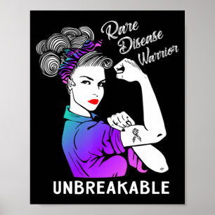 Rare Disease Warrior Unbreakable T-Shirt Awareness Poster