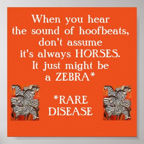 Rare Disease Zebras Poster
