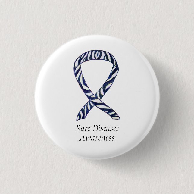 Rare Diseases Awareness Custom Ribbon Pin (Front)