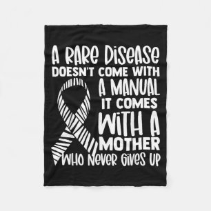 Rare Diseases Awareness Zebra Ribbon Mother Gives Fleece Blanket