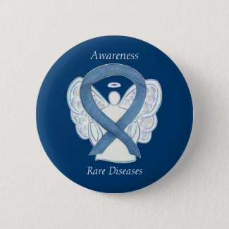 Rare Diseases Denim Awareness Angel Ribbon Pin