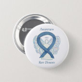 Rare Diseases Denim Awareness Angel Ribbon Pin (Front & Back)