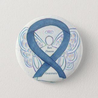 Rare Diseases Denim Awareness Angel Ribbon Pin